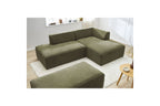 Canapé d'angle fixe modulable MEGEVE tissu texturé avec pouf - Angle droit - BOBOCHIC - The Bradery