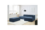 Canapé d'angle fixe modulable MEGEVE tissu texturé avec pouf - Angle droit - BOBOCHIC - The Bradery