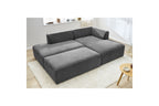 Canapé d'angle fixe modulable MEGEVE tissu texturé avec pouf - Angle droit - BOBOCHIC - The Bradery