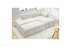 Canapé d'angle fixe modulable MEGEVE tissu texturé avec pouf - Angle droit - BOBOCHIC - The Bradery
