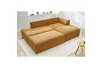 Canapé d'angle fixe modulable MEGEVE tissu texturé avec pouf - Angle droit - BOBOCHIC - The Bradery
