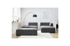 Canapé d'angle fixe modulable MEGEVE tissu texturé avec pouf - Angle droit - BOBOCHIC - The Bradery