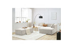 Canapé d'angle fixe modulable MEGEVE tissu texturé avec pouf - Angle droit - BOBOCHIC - The Bradery