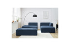 Canapé d'angle fixe modulable MEGEVE tissu texturé avec pouf - Angle droit - BOBOCHIC - The Bradery