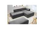 Canapé d'angle fixe modulable MEGEVE tissu texturé avec pouf - Angle droit - BOBOCHIC - The Bradery