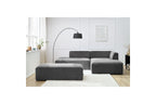 Canapé d'angle fixe modulable MEGEVE tissu texturé avec pouf - Angle droit - BOBOCHIC - The Bradery