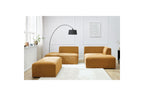 Canapé d'angle fixe modulable MEGEVE tissu texturé avec pouf - Angle droit - BOBOCHIC - The Bradery
