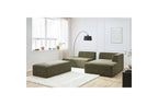 Canapé d'angle fixe modulable MEGEVE tissu texturé avec pouf - Angle droit - BOBOCHIC - The Bradery