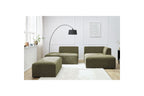 Canapé d'angle fixe modulable MEGEVE tissu texturé avec pouf - Angle droit - BOBOCHIC - The Bradery