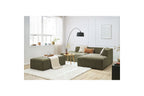 Canapé d'angle fixe modulable MEGEVE tissu texturé avec pouf - Angle droit - BOBOCHIC - The Bradery