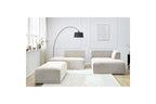 Canapé d'angle fixe modulable MEGEVE tissu texturé avec pouf - Angle droit - BOBOCHIC - The Bradery