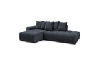 Sofá esquinero fijo MONT BLANCO de terciopelo - Ángulo izquierdo - BOBOCHIC - The Bradery