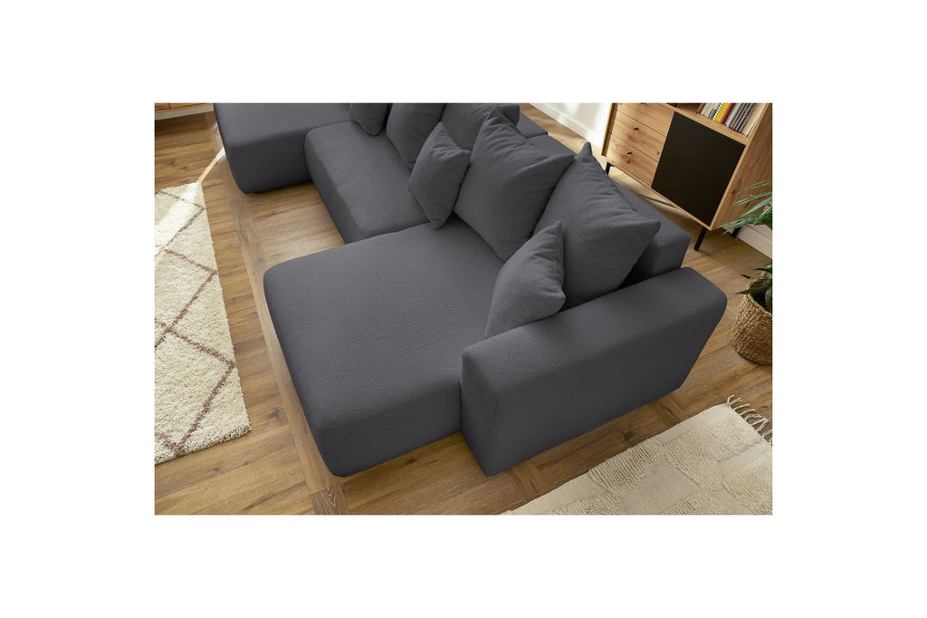 Sofá panorámico convertible con arcón ENVY de tela bouclé - Panorámico - BOBOCHIC - The Bradery