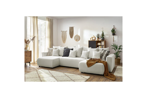 ENVY panoramic convertible sofa bed with storage in bouclé fabric - Panoramic - BOBOCHIC - The Bradery