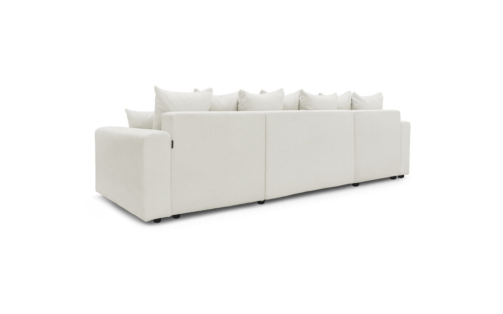 Sofá panorámico convertible con arcón ENVY de tejido bouclé - Panorámico - BOBOCHIC - The Bradery