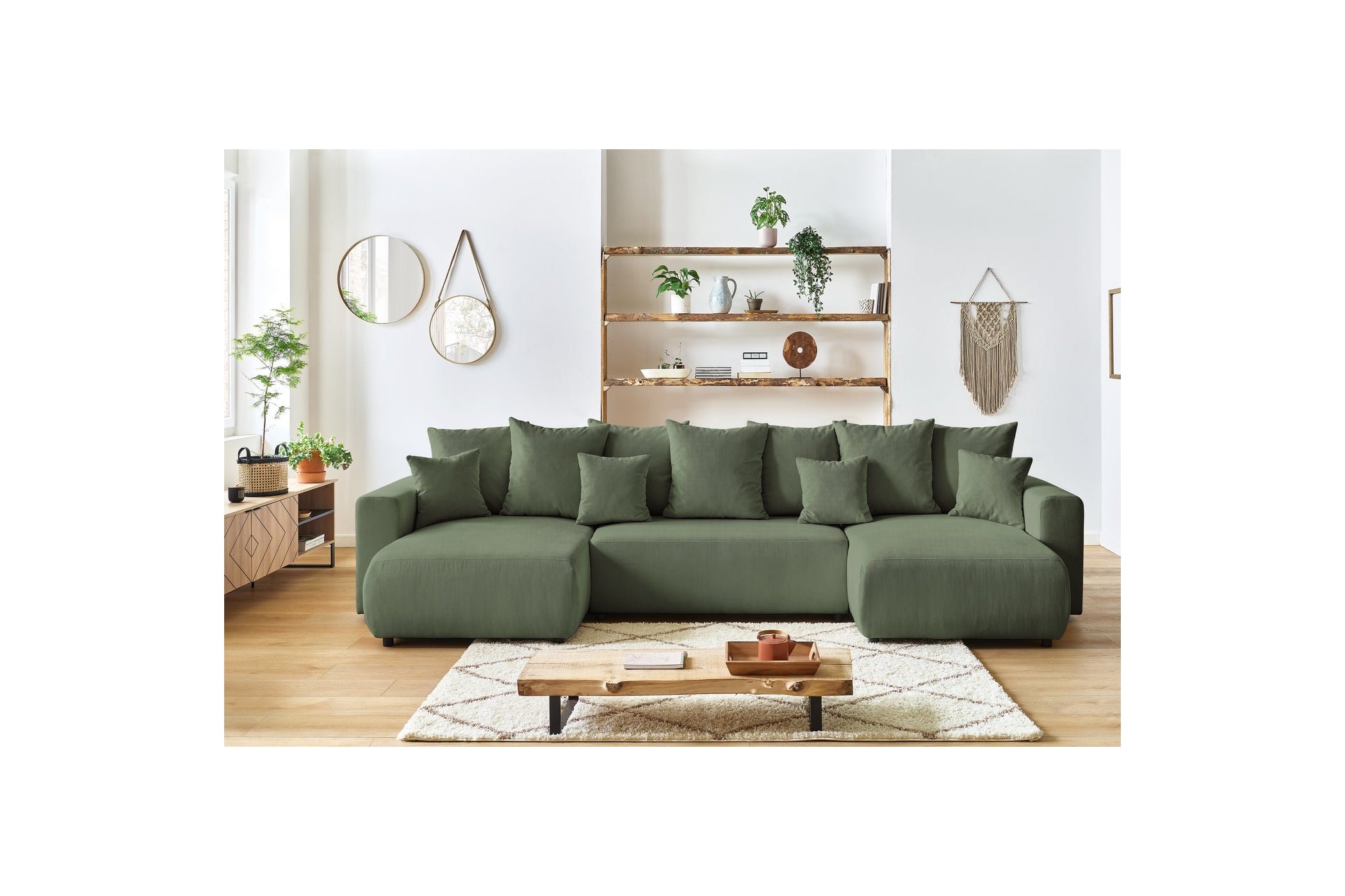 Sofá panorámico convertible con arcón ENVY de pana - BOBOCHIC - The Bradery
