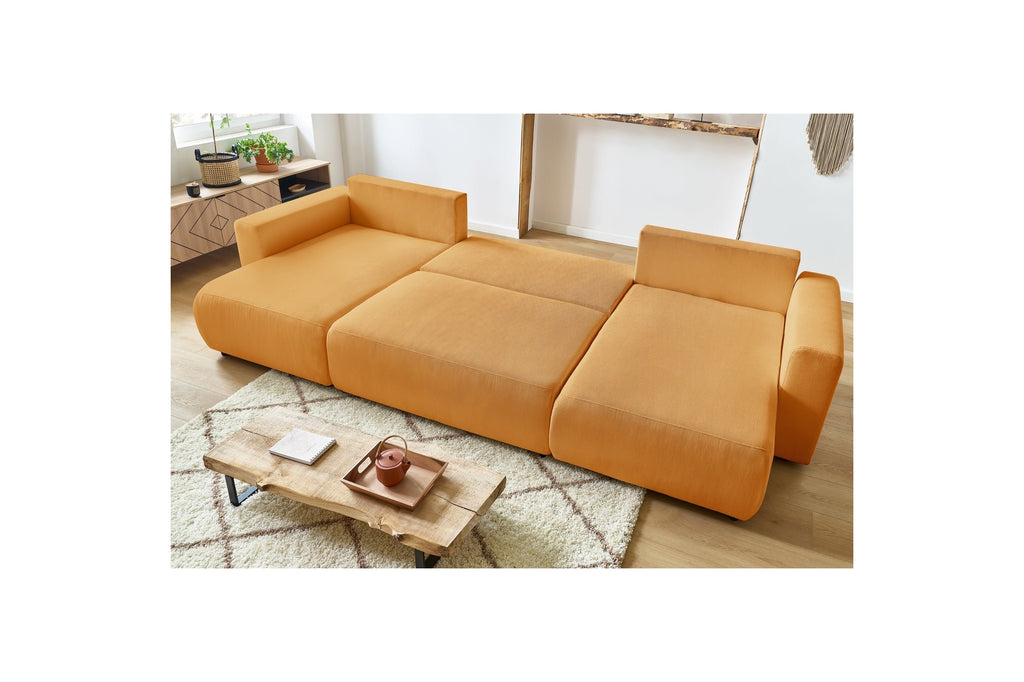 Sofá panorámico convertible con arcón ENVY de pana - BOBOCHIC - The Bradery