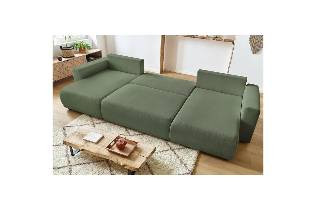Sofá panorámico convertible con arcón ENVY de pana - BOBOCHIC - The Bradery