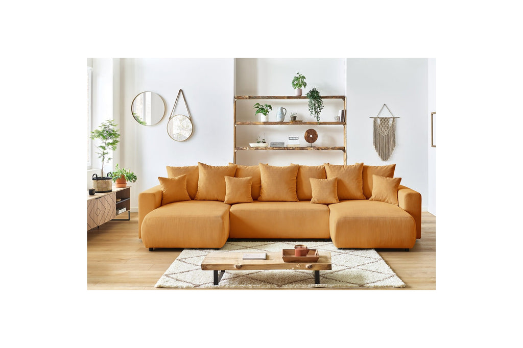 Sofá panorámico convertible con arcón ENVY de pana - BOBOCHIC - The Bradery