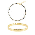 Coffret Bracelet Billes Noir & Jonc Eternity - Or / Noir - Nilaï - The Bradery