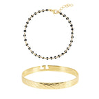 Coffret Bracelet Billes Noir & Jonc Eternity - Or / Noir - Nilaï - The Bradery