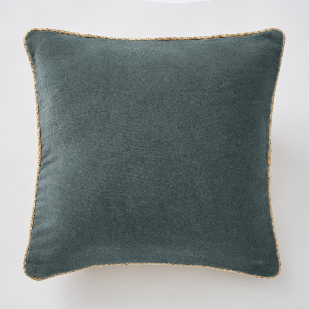 Coussin déhoussable Velours de coton CÉSAR Ardoise - L'Effet Papillon - The Bradery
