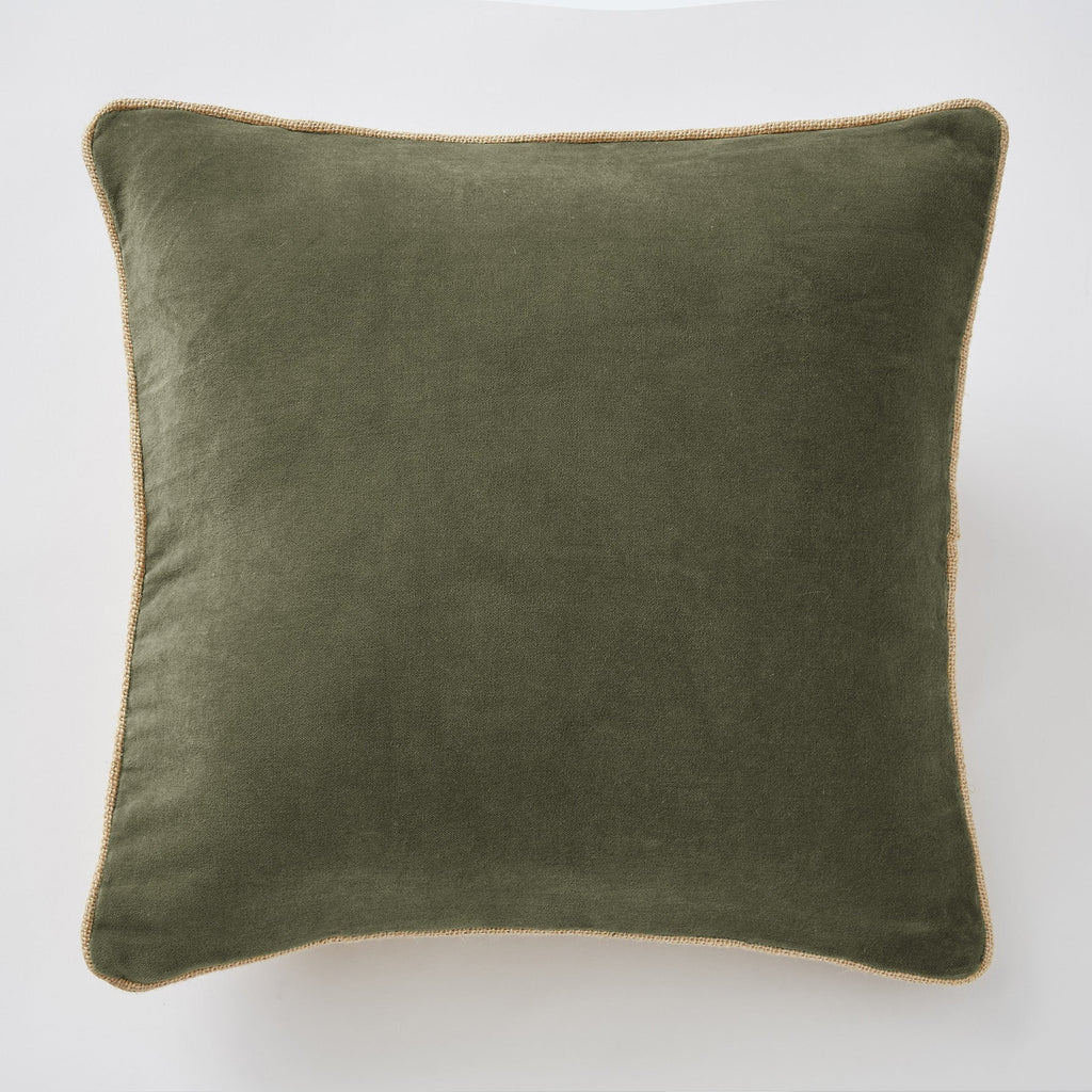 Coussin déhoussable Velours de coton CÉSAR Thym - L'Effet Papillon - The Bradery
