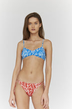 Wood Bamboo Bikini Bottoms - Lipstick Red