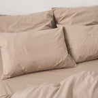 Washed Cotton Percale Fitted Sheet - Clay - MOST - The Bradery