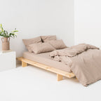 Washed Cotton Percale Fitted Sheet - Clay - MOST - The Bradery