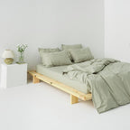 Washed Cotton Percale Fitted Sheet - Sage - MOST - The Bradery