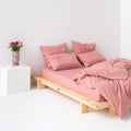 Washed Cotton Percale Fitted Sheet - Dusty Pink - MOST - The Bradery