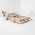 Washed Cotton Percale Flat Sheet - Clay - MOST - The Bradery