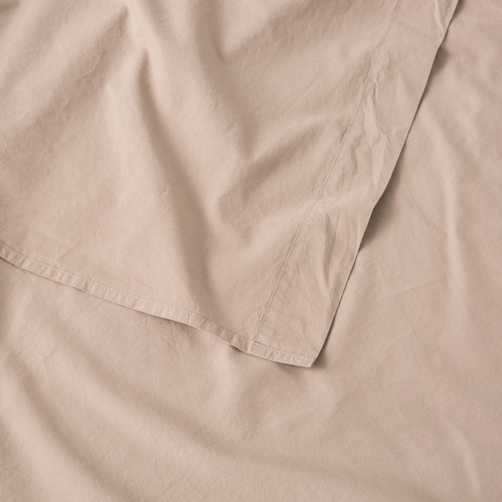 Washed Cotton Percale Flat Sheet - Clay - MOST - The Bradery