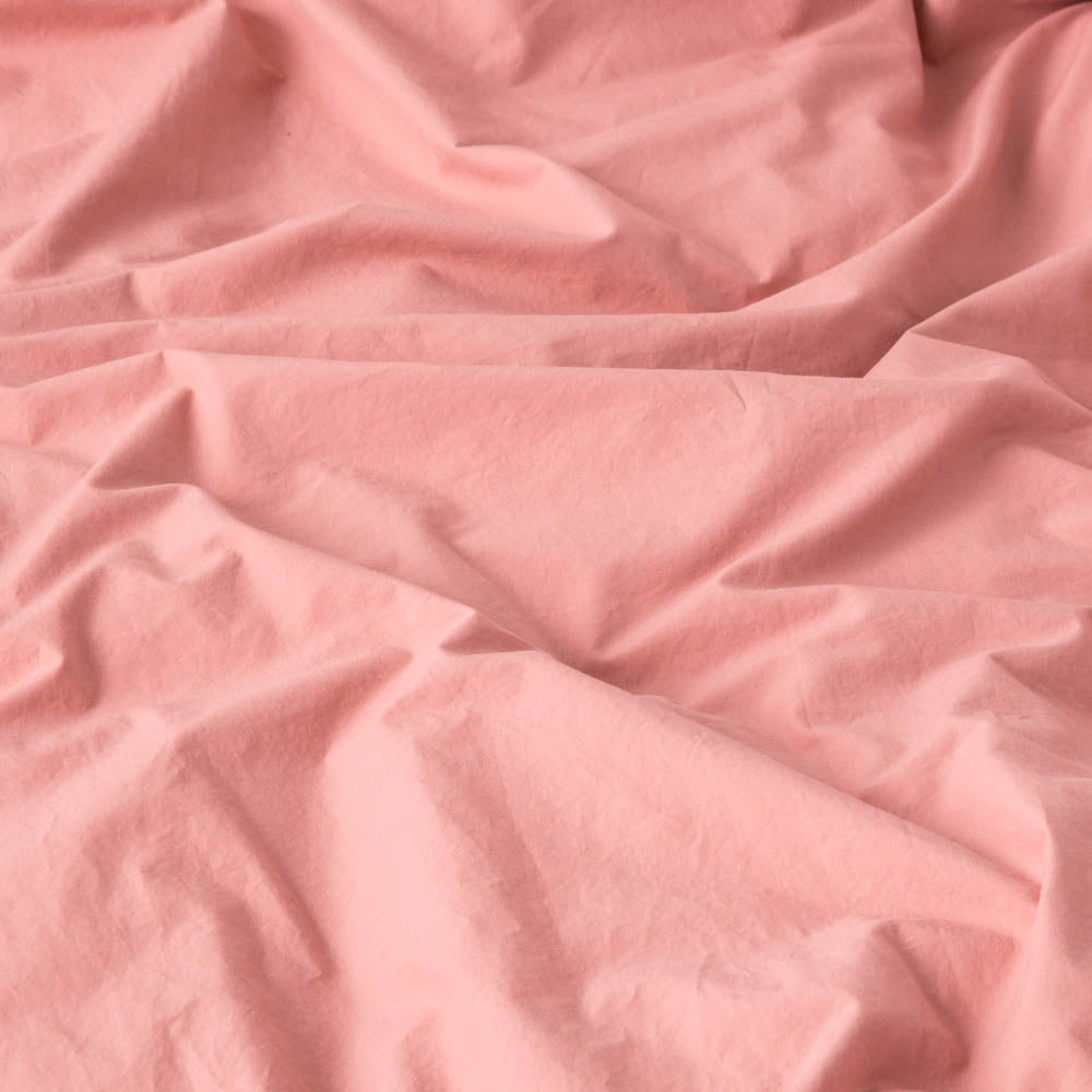 Washed Cotton Percale Flat Sheet - Dusty Pink - MOST - The Bradery