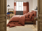 Edredon Gaze De Coton 150 X 150 Cm Gaia Terracotta - L'Effet Papillon - The Bradery