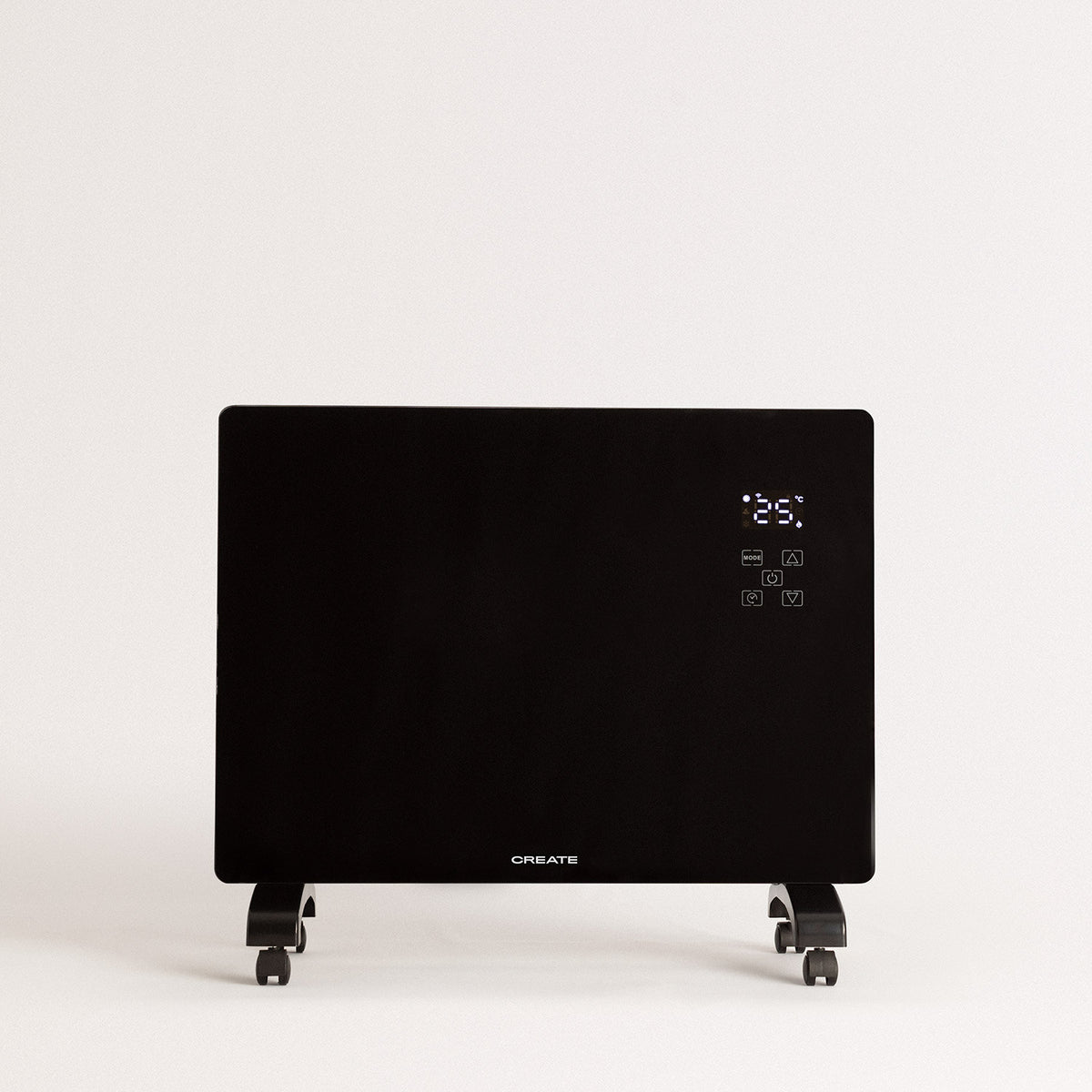 Warm Crystal 1500W Wi-Fi - Wall-Mounted Electric Heater with Castors - Black