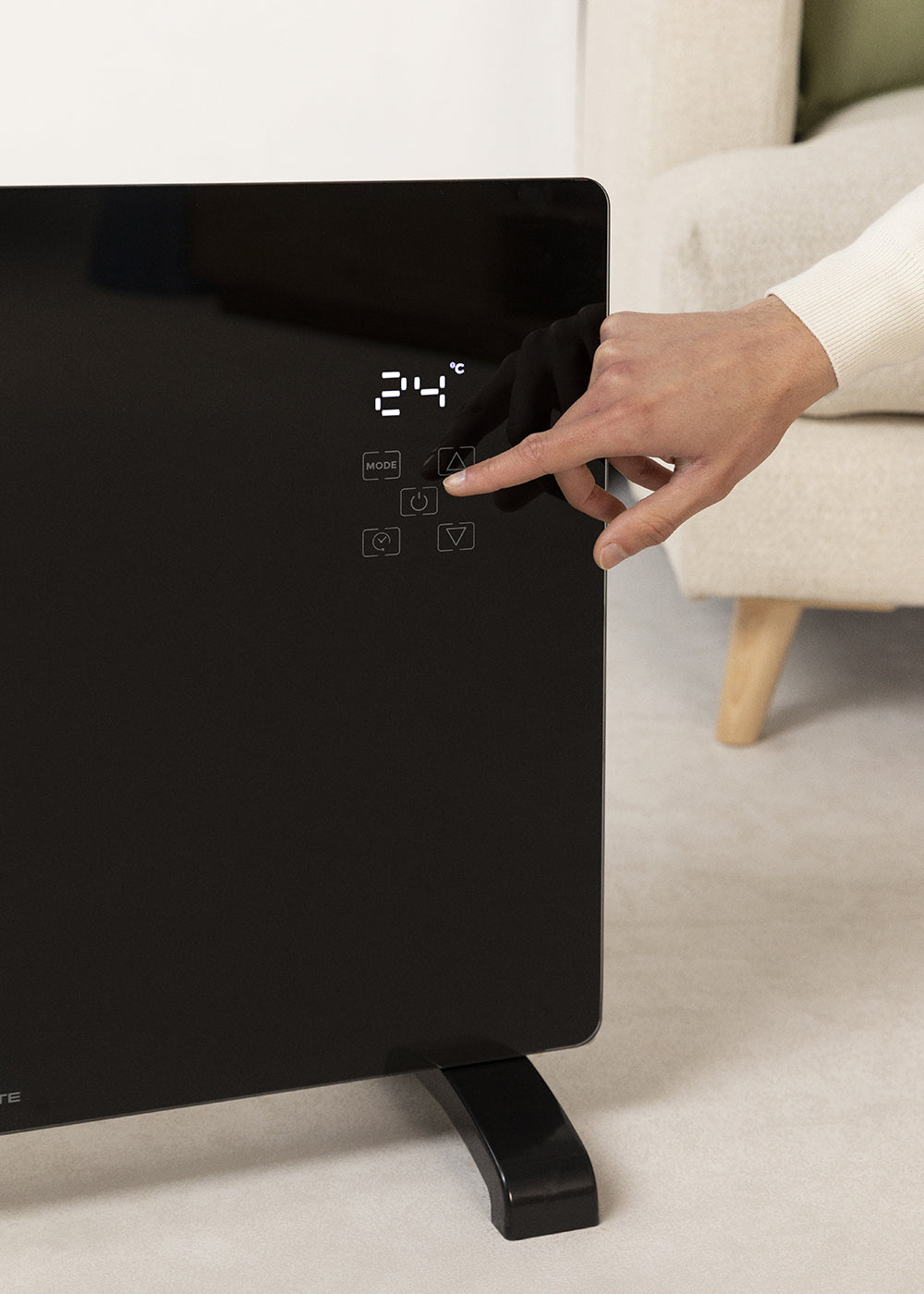 Warm Crystal 1500W Wifi - Calefactor Eléctrico de Pared - Negro
