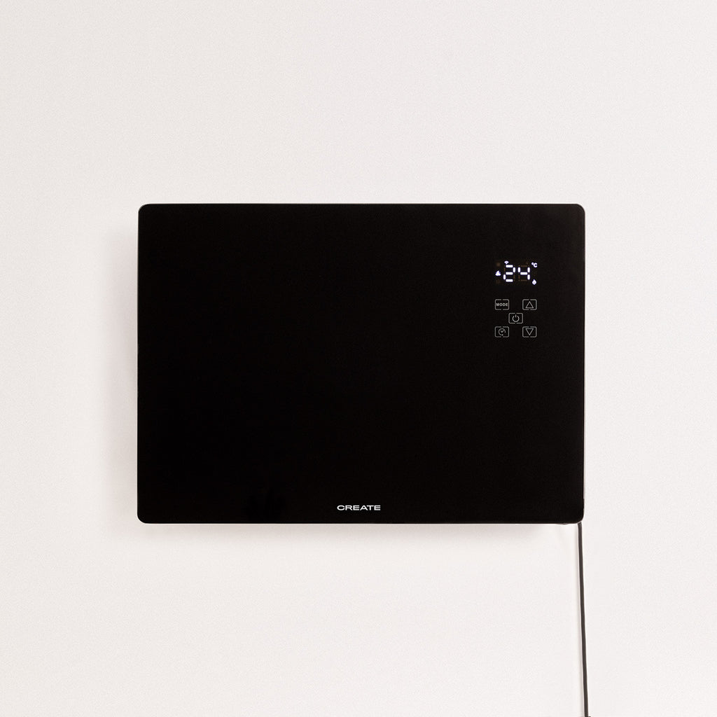 Warm Crystal 1500W Wifi - Calefactor Eléctrico de Pared - Negro