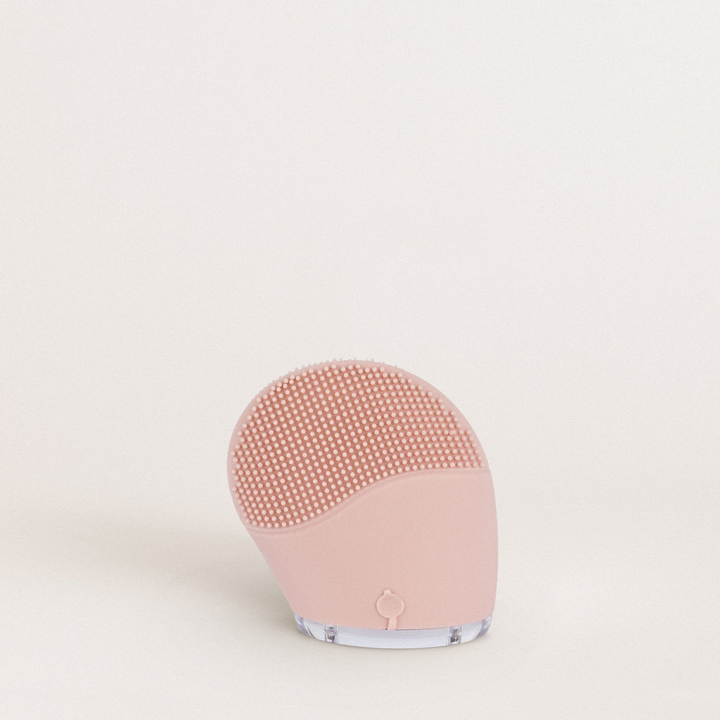 Face Wave - Silicone Facial Brush & Sonic Massager - Pastel Pink