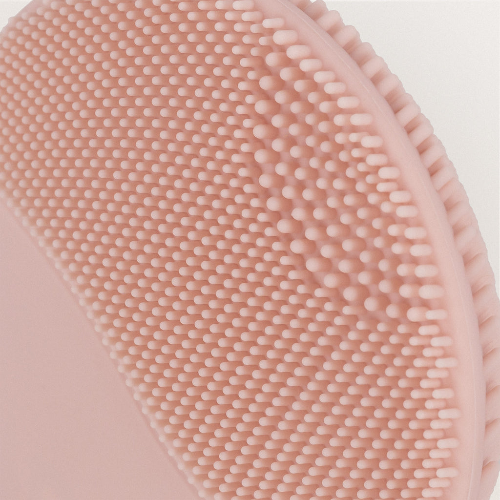 Face Wave - Silicone Facial Brush & Sonic Massager - Pastel Pink