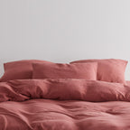 2 Fundas de Almohada - Gasa de Algodón - Rosa Ladrillo