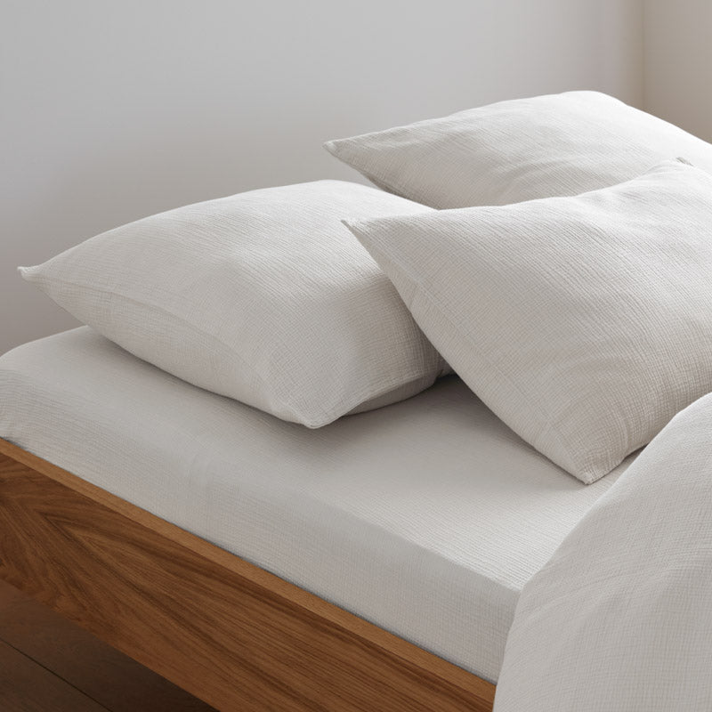 2 Fundas De Almohada - De Gasa De Algodón - Blanco