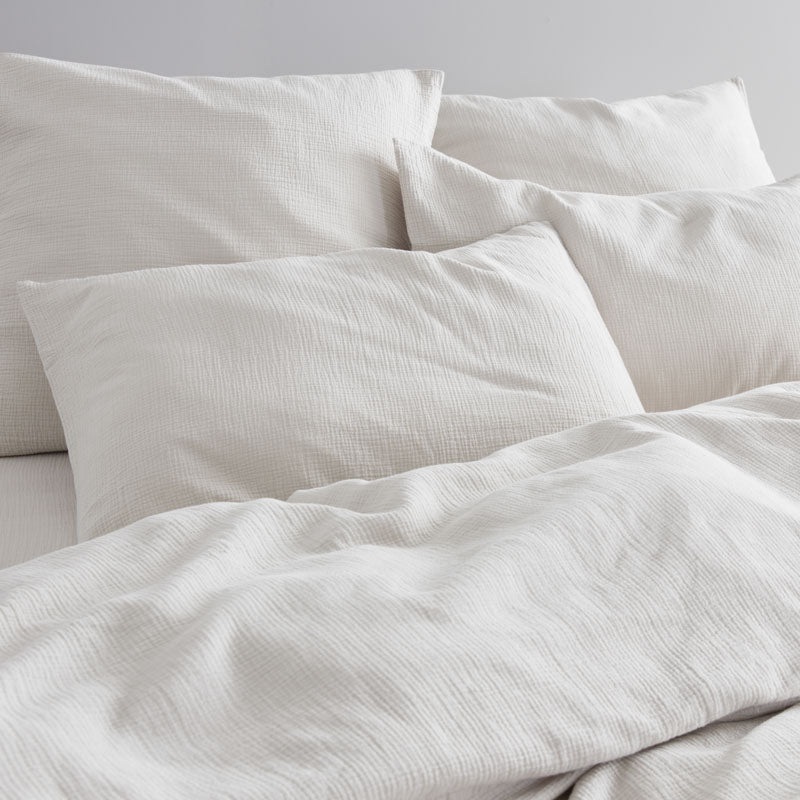 2 Fundas De Almohada - De Gasa De Algodón - Blanco