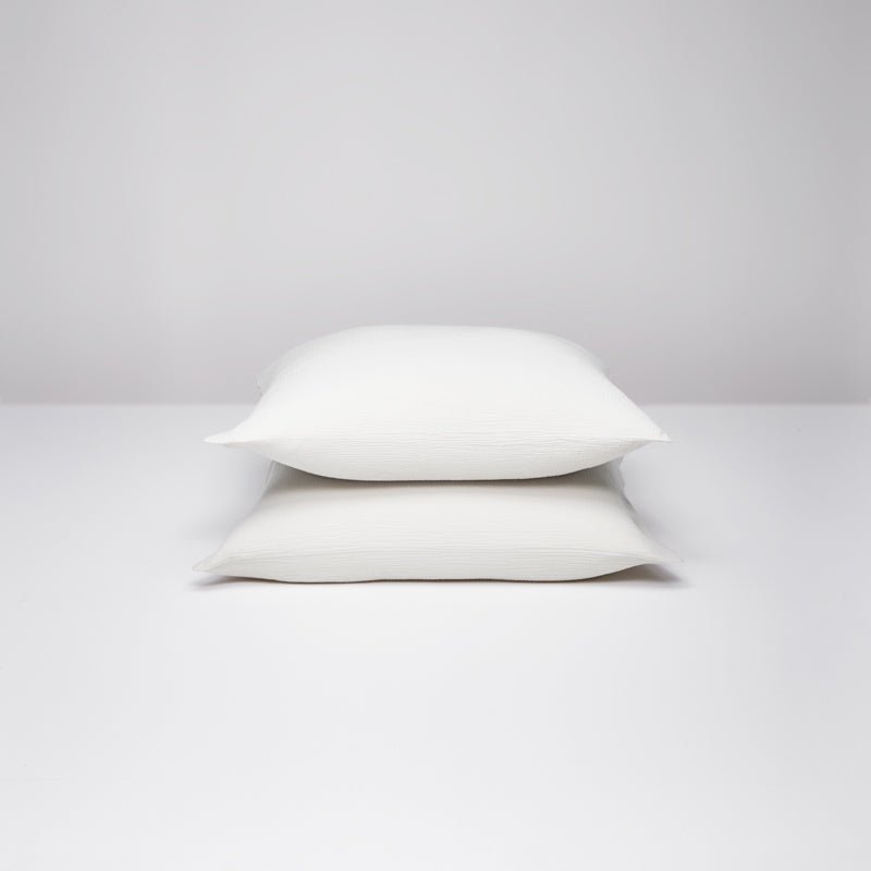 2 Fundas De Almohada - De Gasa De Algodón - Blanco