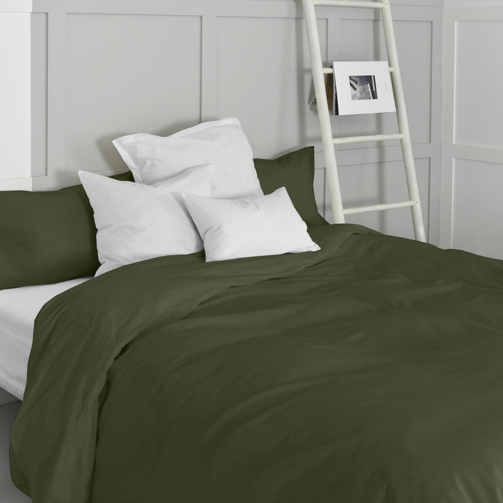 Housse De Couette Basique - Vert Olive HOUSSES DE COUETTE BLANC