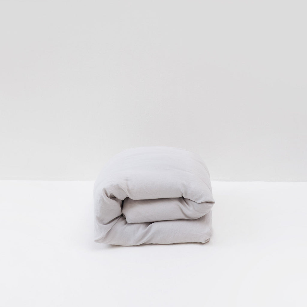 Washed Linen Duvet Cover - Pebble - MOST - The Bradery