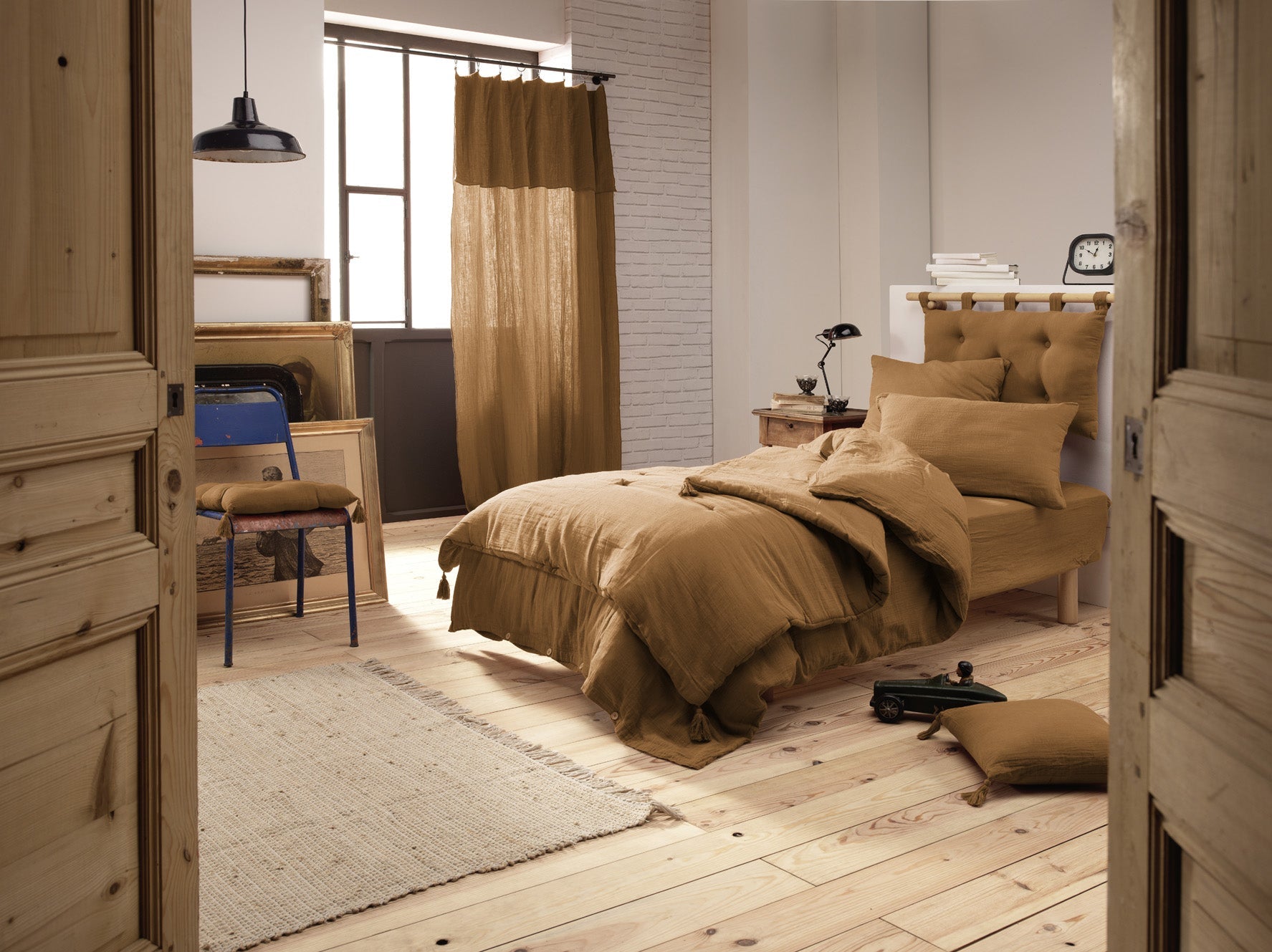 Housse De Couette Gaze De Coton Gaia Camel - L'Effet Papillon - The Bradery