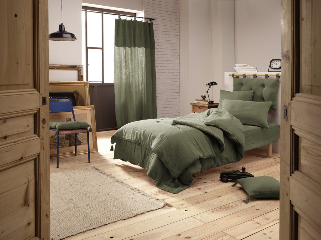 Housse De Couette Gaze De Coton Gaia Romarin - L'Effet Papillon - The Bradery