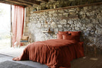 Housse de couette Lin lavé SOLINE Paprika - L'Effet Papillon - The Bradery